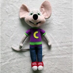 Vintage‎ Chuck E Cheese Plush Pizza Advertising Purple Shirt Stuffie Mouse Toy